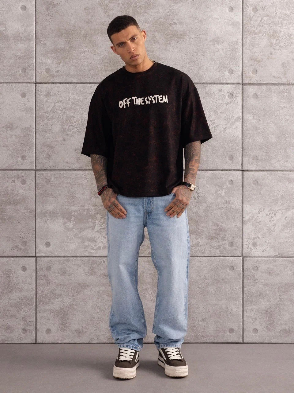 T-shirt Oversize Brodé Noir