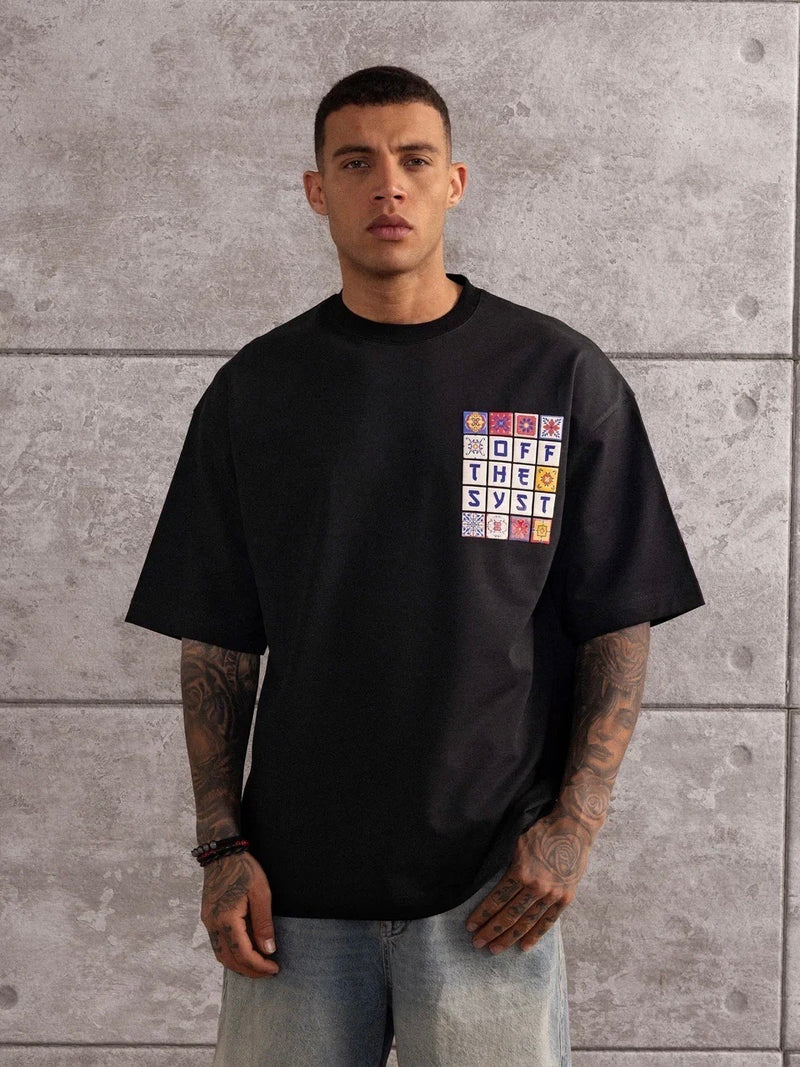 T-shirt Oversize Imprimé Noir