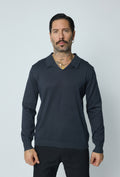 Pull Mi-Saison Col polo Gris