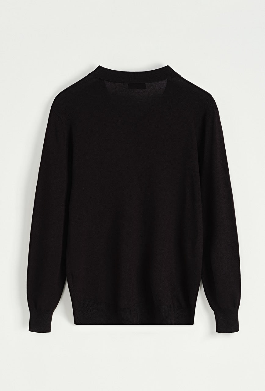 Pull léger Col polo Noir