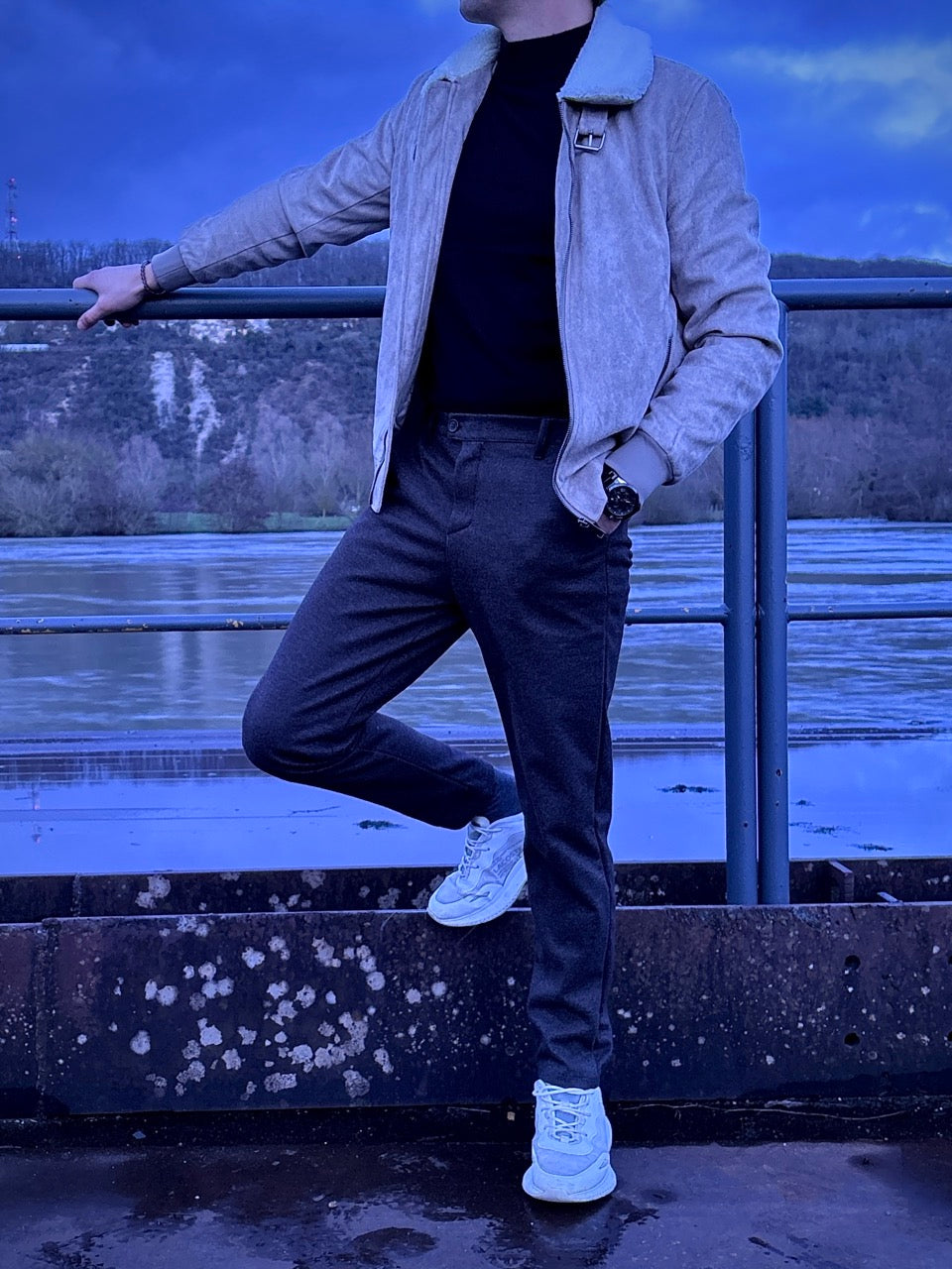 Pantalon Anthracite touché laine