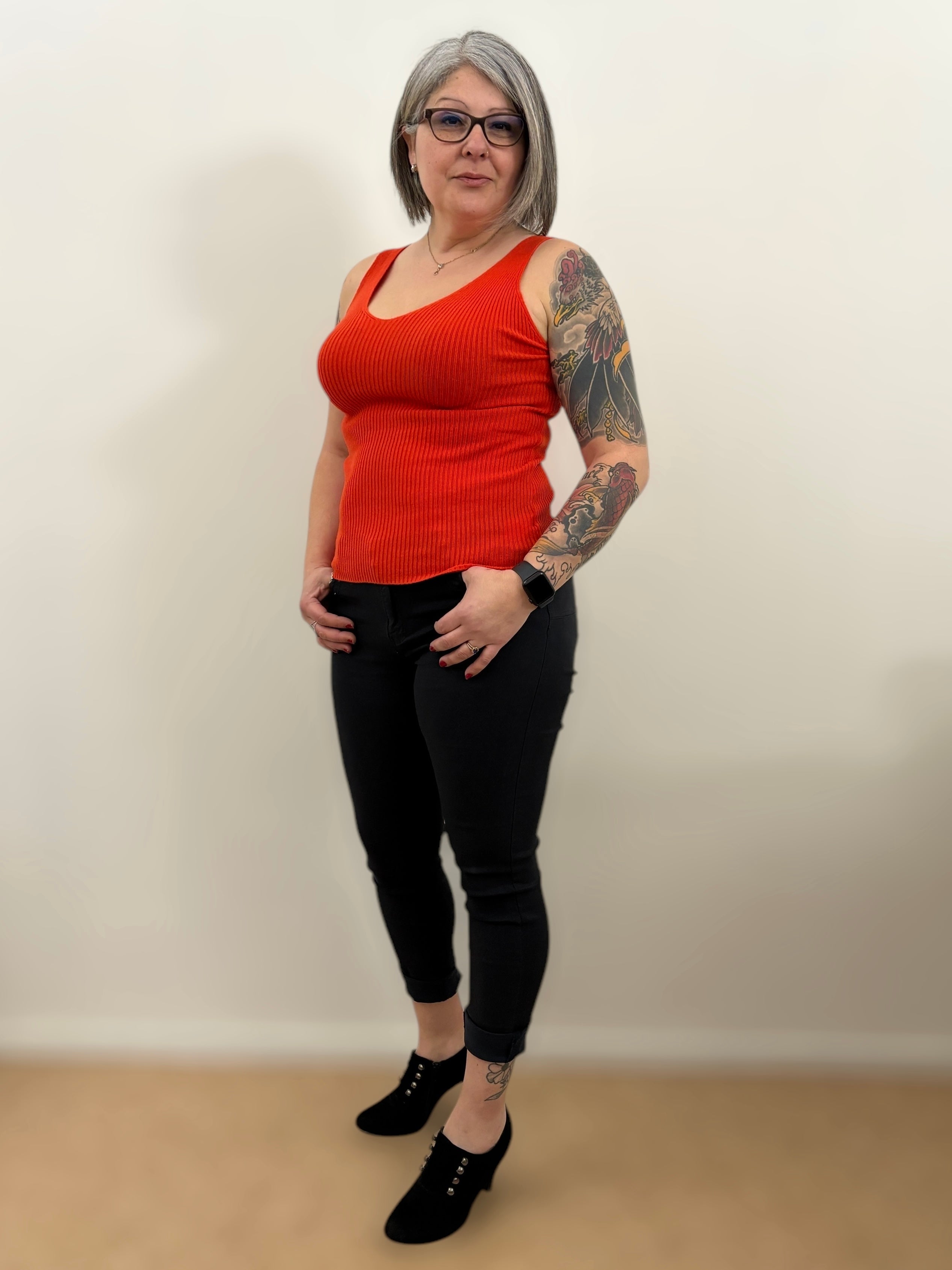 Débardeur douceur côtelé Corail