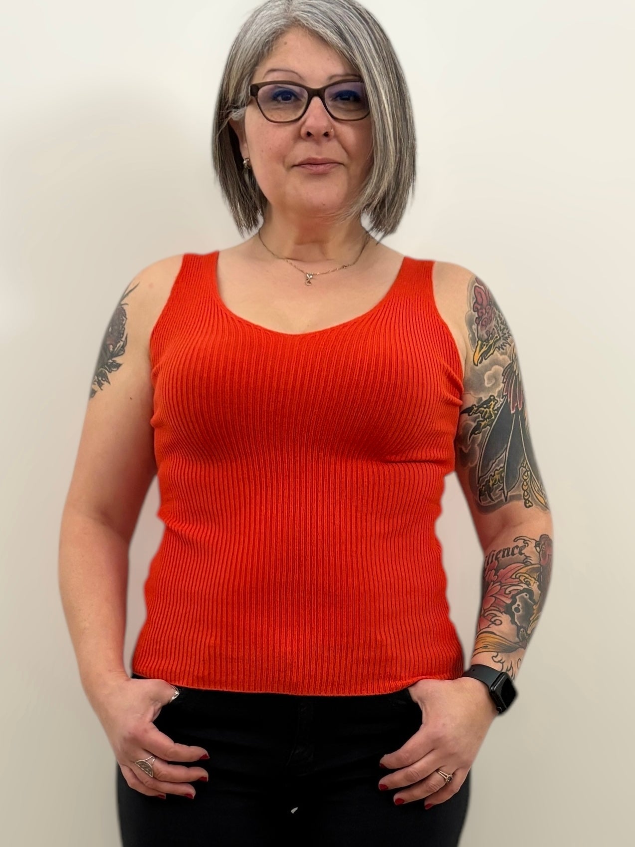 Débardeur douceur côtelé Corail