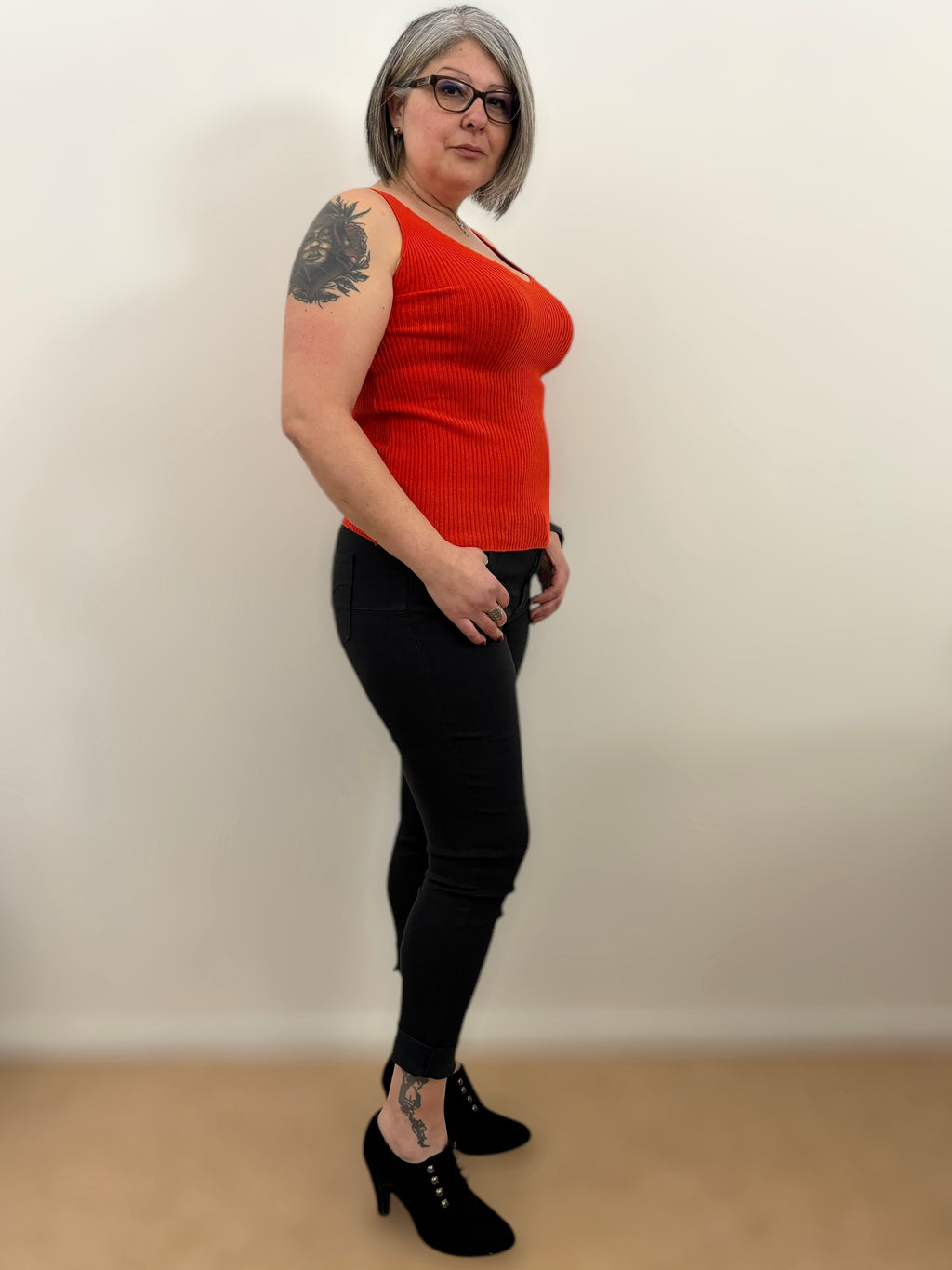 Débardeur douceur côtelé Corail