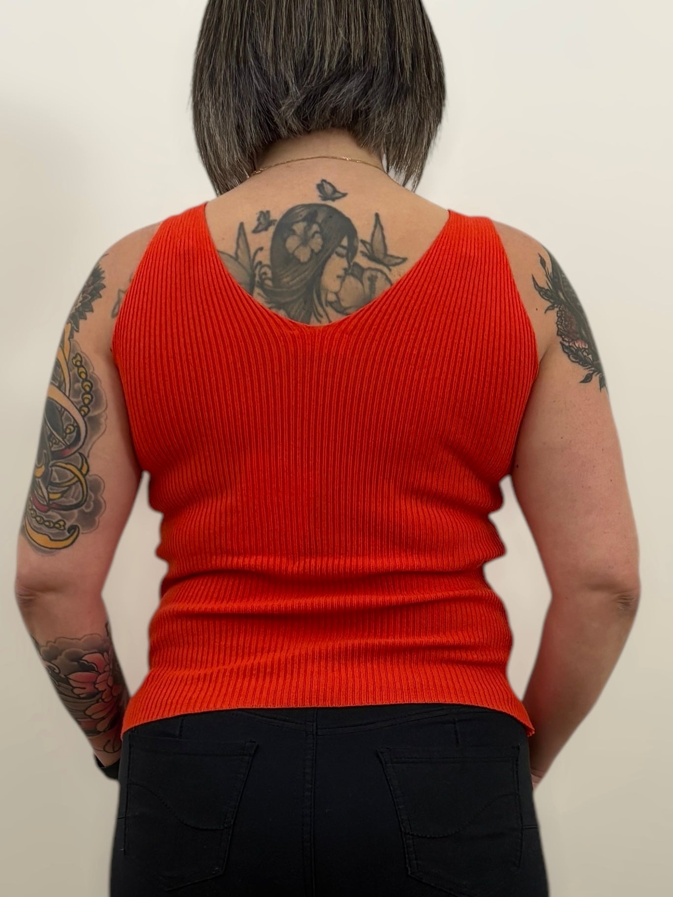 Débardeur douceur côtelé Corail