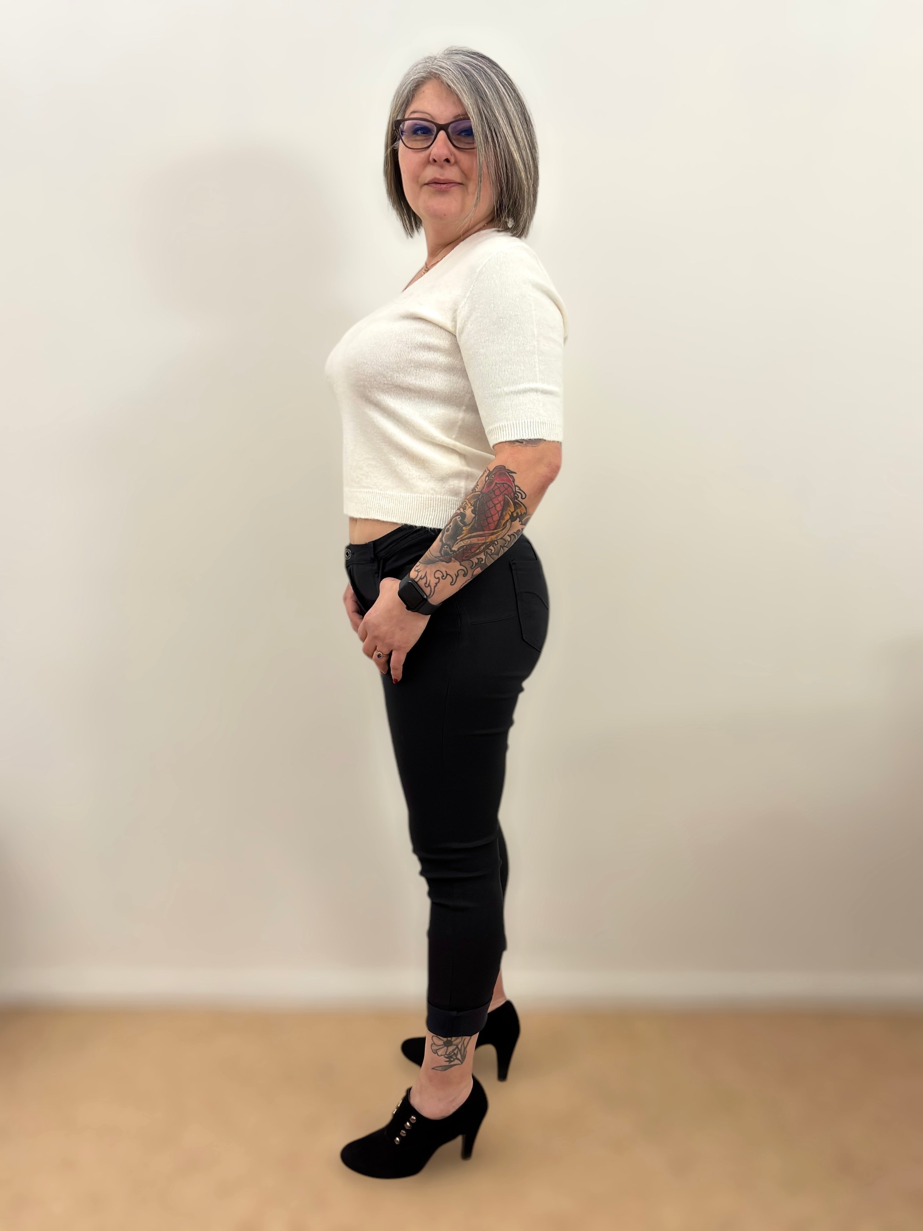 Pull court touché alpaga Blanc