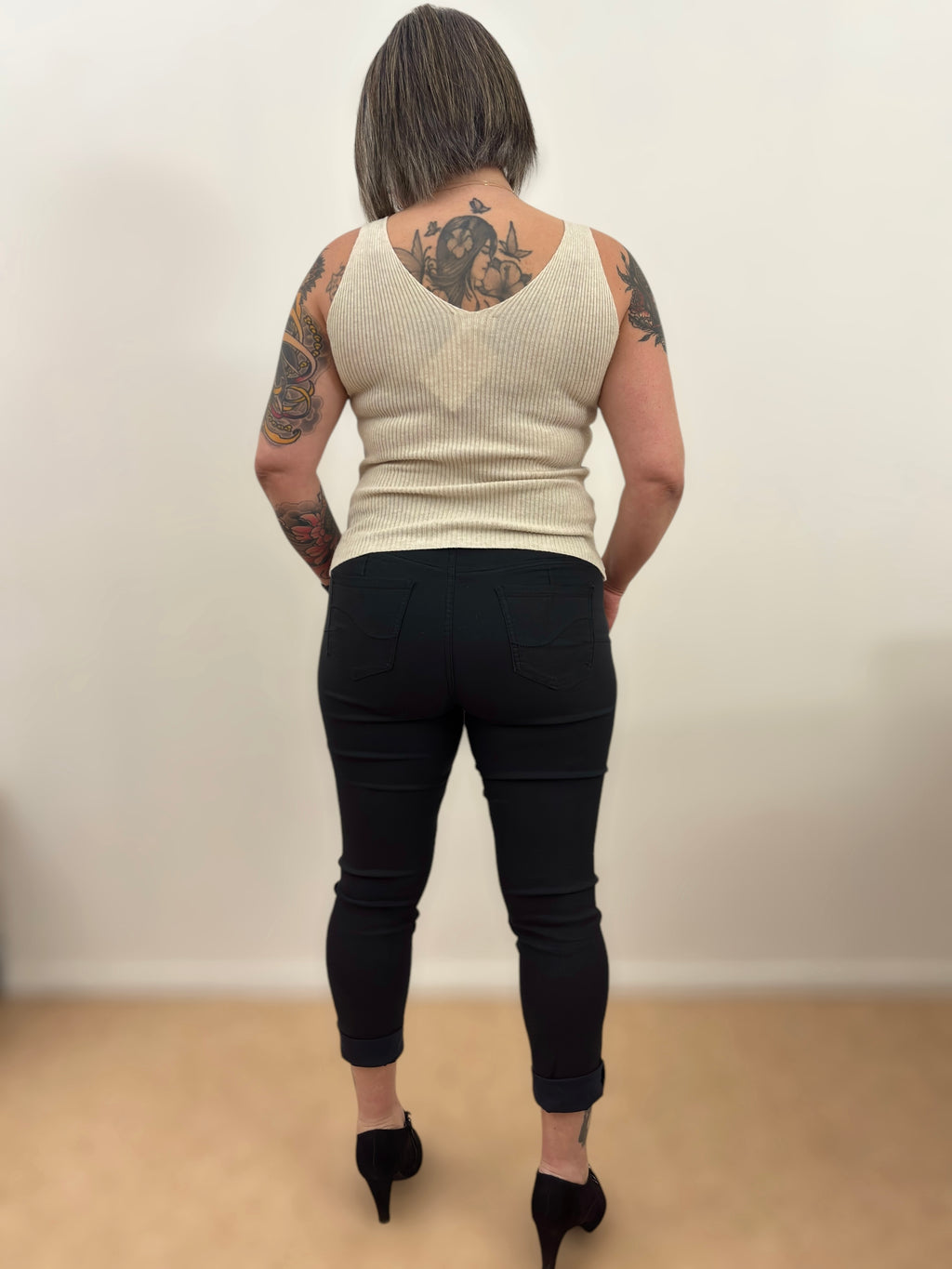 Débardeur côtelé Ivoire