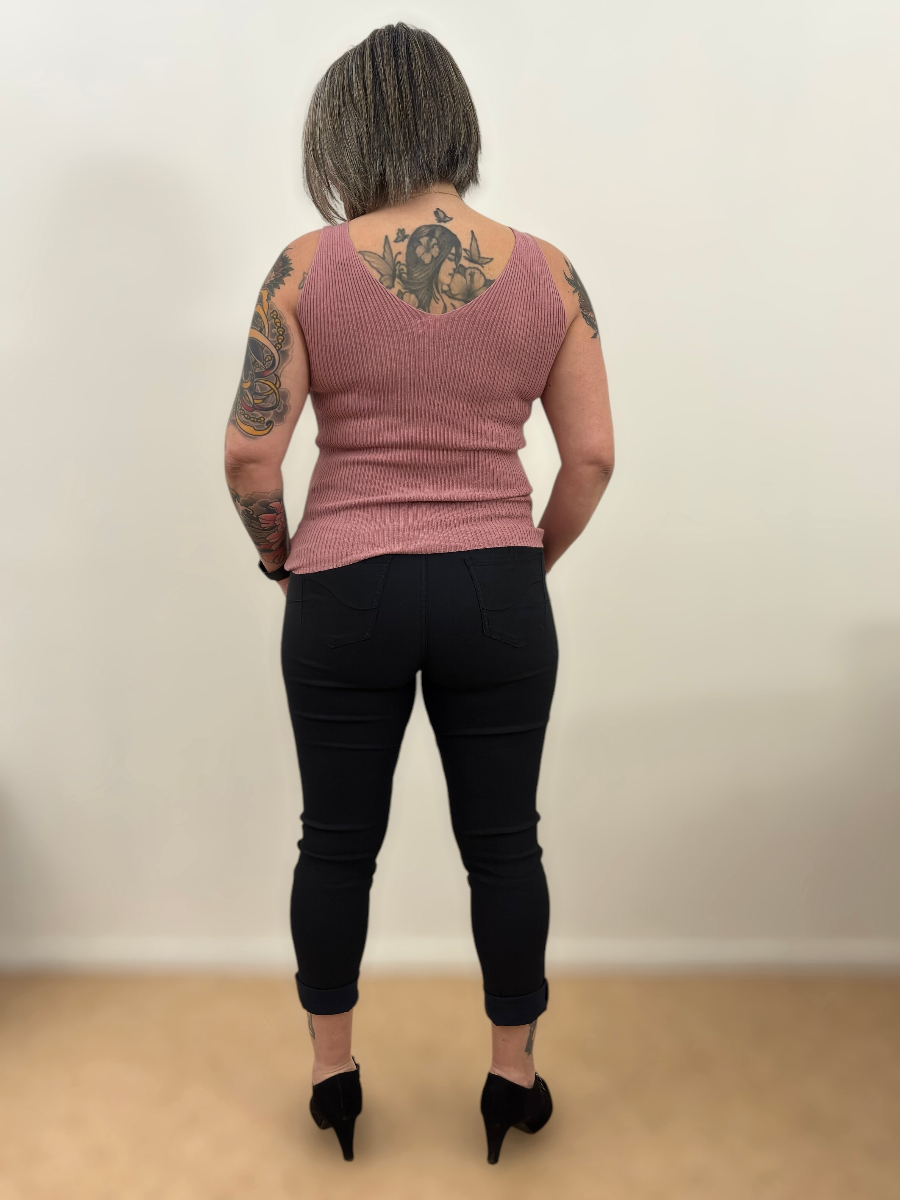 Débardeur douceur côtelé Vieux Rose