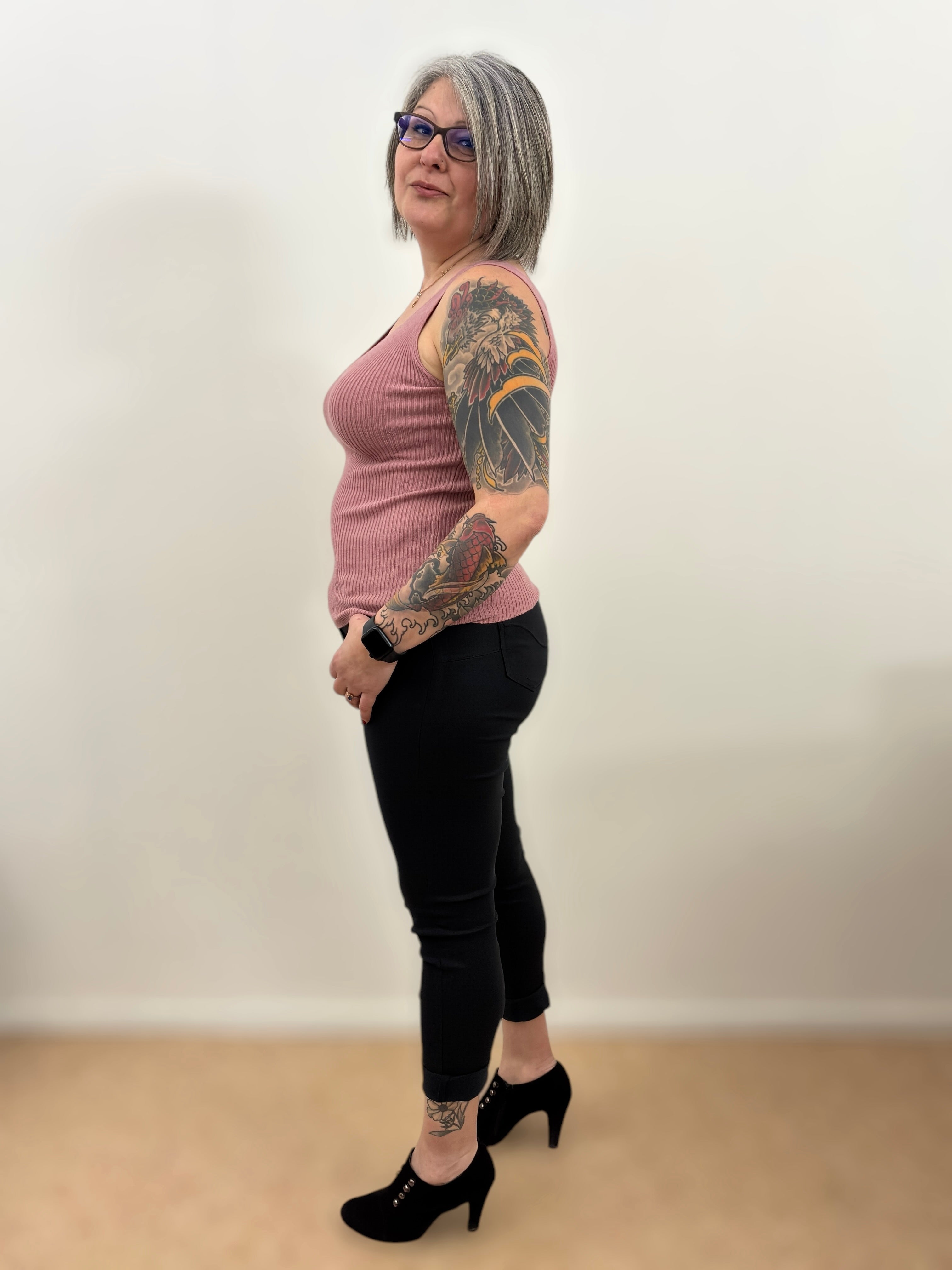 Débardeur douceur côtelé Vieux Rose