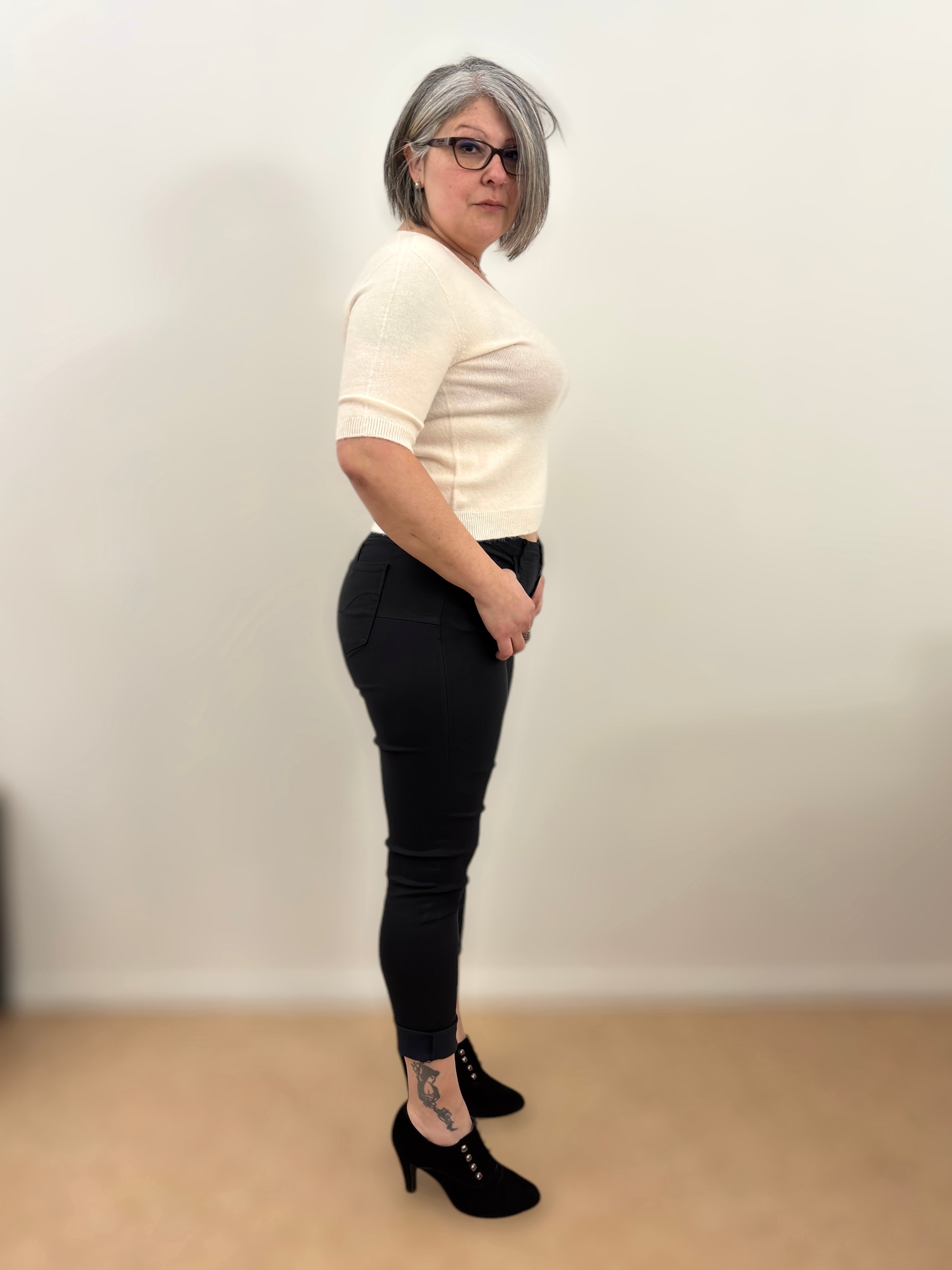 Pull court touché alpaga Écru