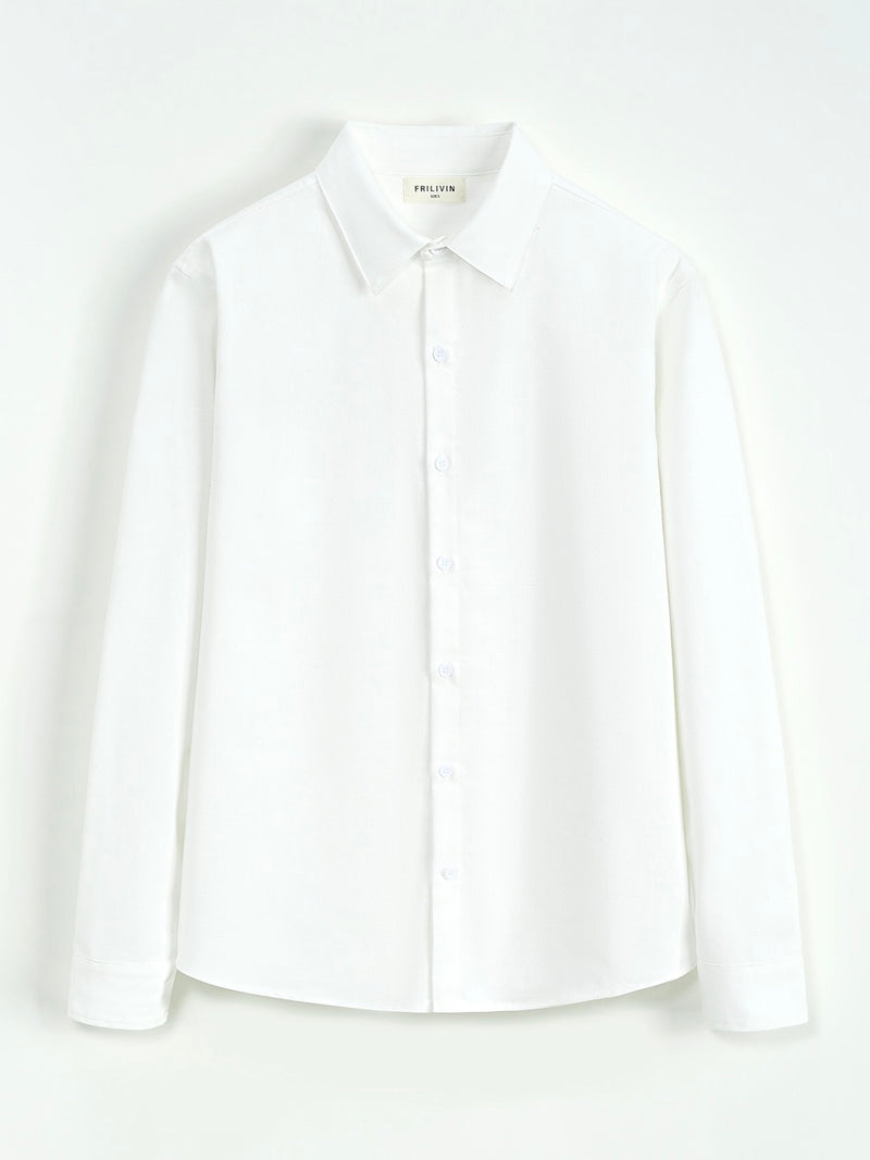 Chemise Lin Blanche anti-froissement