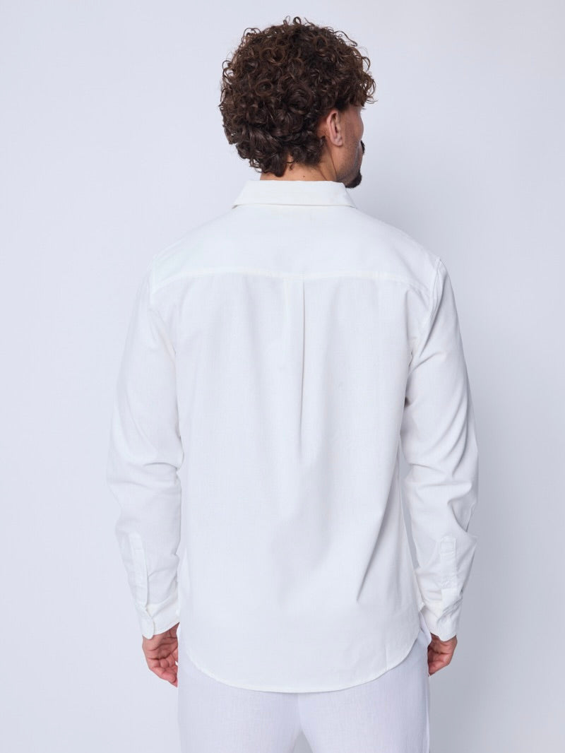 Chemise Lin Blanche anti-froissement
