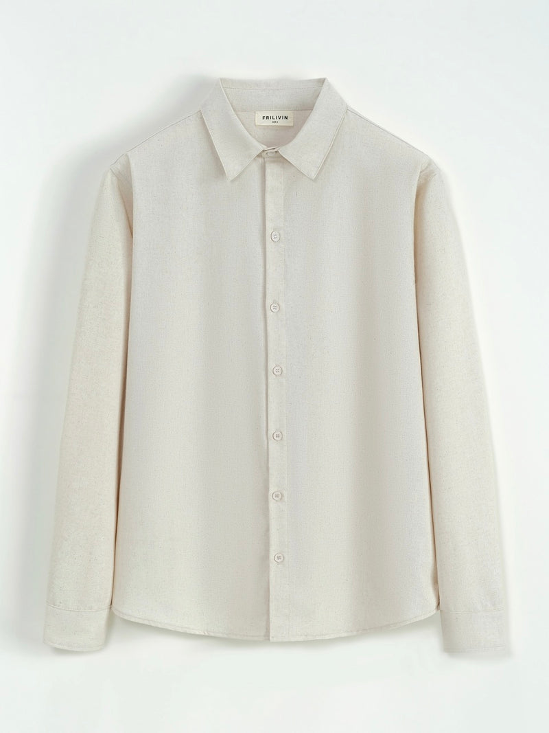Chemise Lin Écru anti-froissement