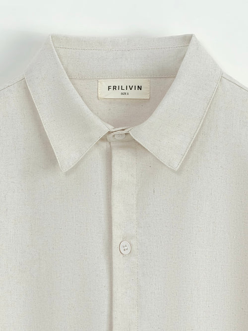 Chemise Lin Écru anti-froissement