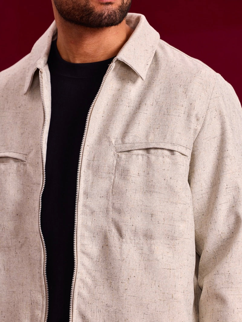 Ensemble Veste Chiné Ecru