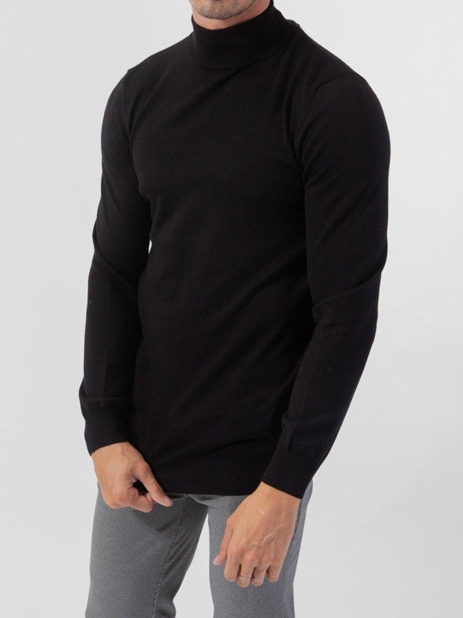Pull col montant Noir